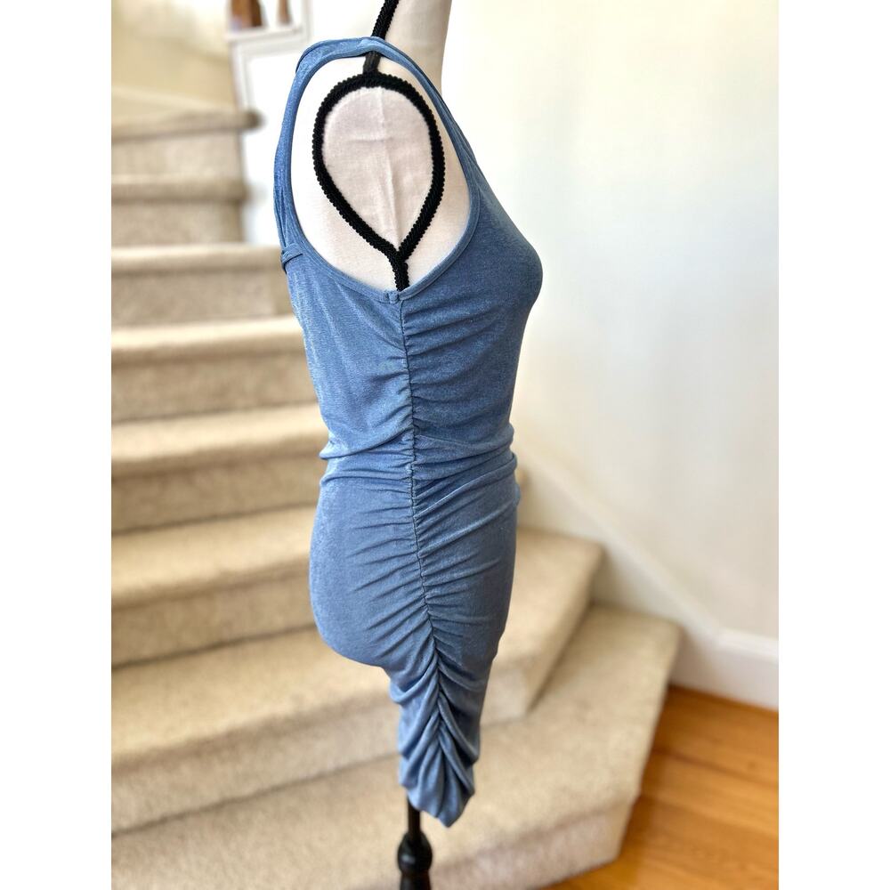 Charlie Holiday Sonny Blue Metallic Ruched Mini Dress - Picture 3 of 8